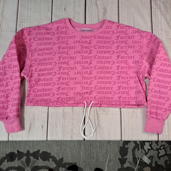Juicy Couture x Forever 21 Sweater MediumnPink Fleece Barbiecore Semi Crop - Picture 4 of 9